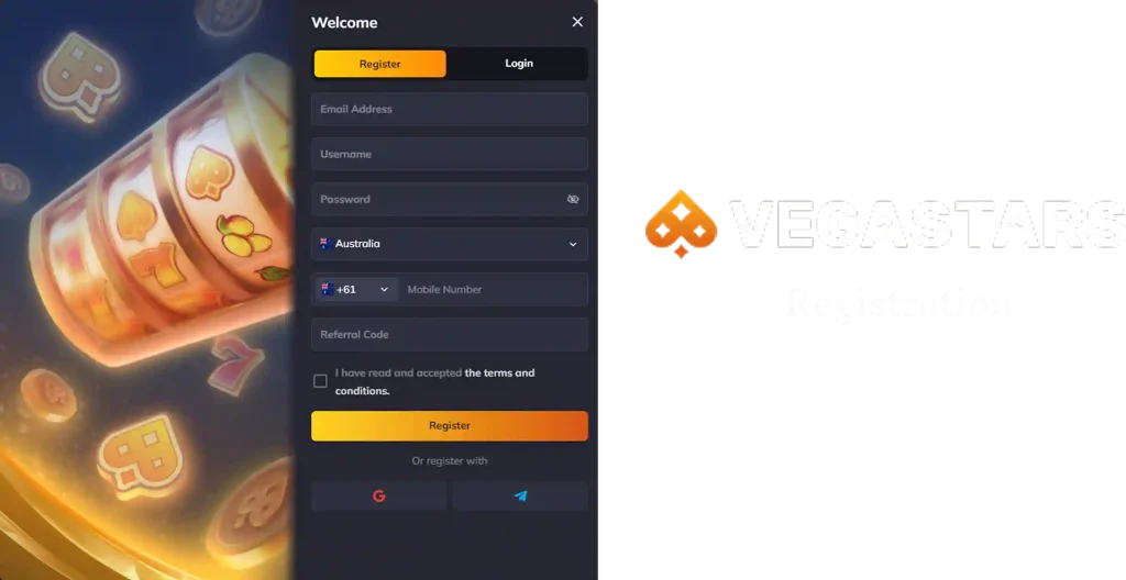 Vegastars registration